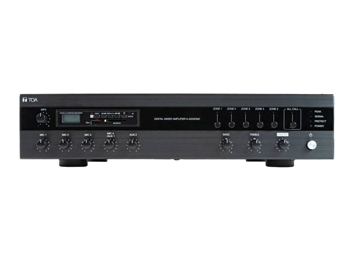 TOA A-3212DMZ-AS เครื่องขยายเสียง 120 วัตต์ (Digital Mixer Amplifier) พร้อม Bluetooth และแยก 5 โซน