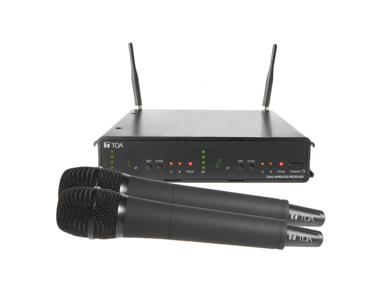 TOA WS-422-AS ชุดไมค์ลอยคู่แบบมือถือ คลื่น UHF เสียงคมชัด สัญญาณเสถียร (ของแท้ รับประกันศูนย์)